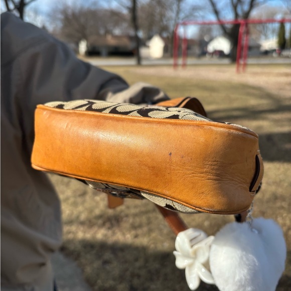 Coach Brown and Tan Handbag with White Accents - Picture 8 of 10